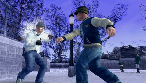 Bully winter two boys fighting