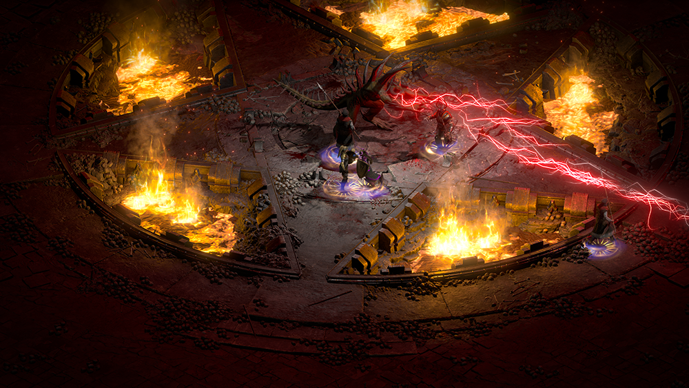 Lighting and fire in Diablo 2: Resurrected