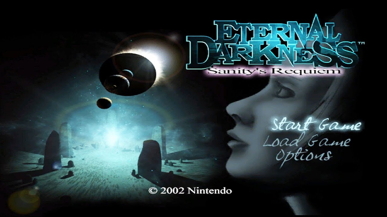 Eternal Darkness Sanity's Requiem title screen a face and space