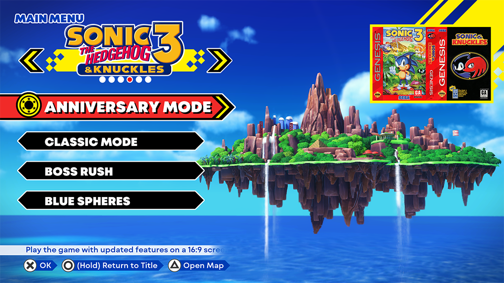 Main Menu Sonic The Hedgehog 3 & Knuckles - Sonic Origins