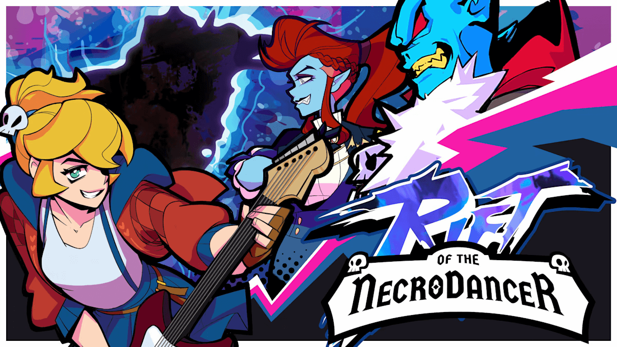 Rift of the Necrodancer - femme character with a guitar