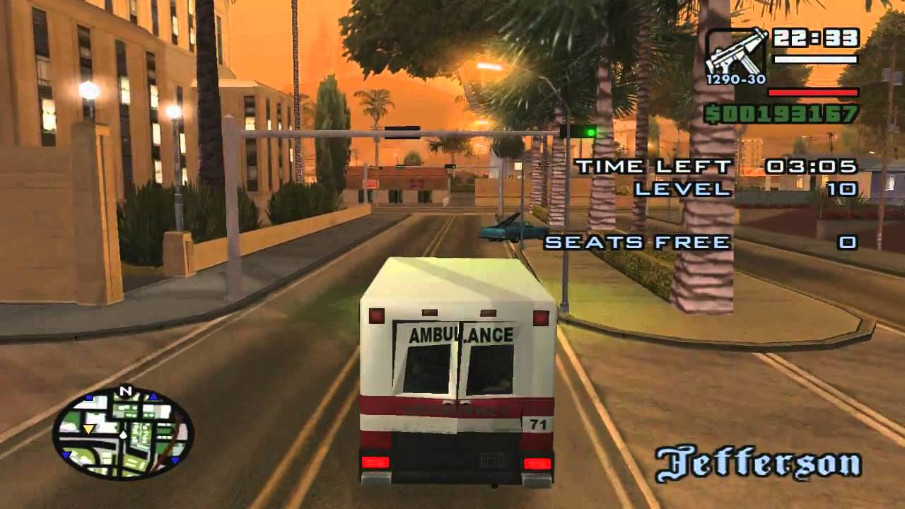 Drive the ambulance to bank cash in GTA San Andreas
