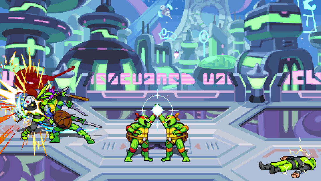 Teenage Mutant Ninja Turtles: Shredder's Revenge - Turtles high five