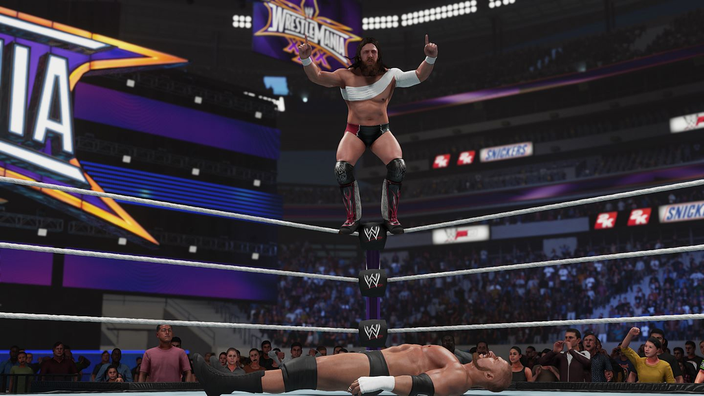 WWE 2K19 Xbox One review - Daniel Bryan Flying Goat to Triple H at WrestleMania XXX - Pass the Controller